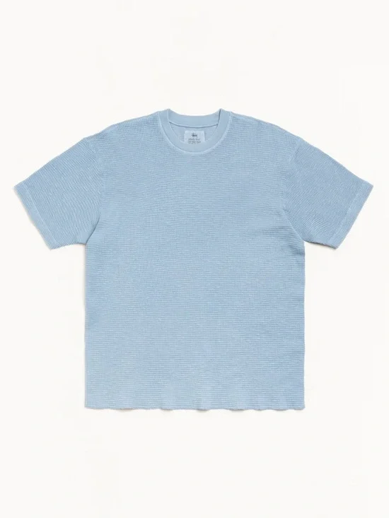 Stussy Light Blue Short Sleeve PIGMENT DYED SS THERMAL. Size small. Unisex - Picture 1 of 6